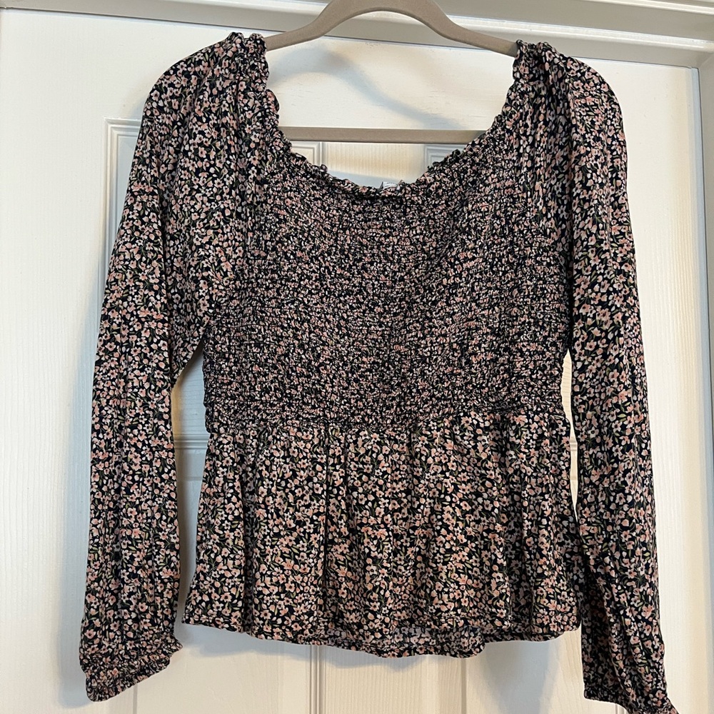 Smocked Peplum Top